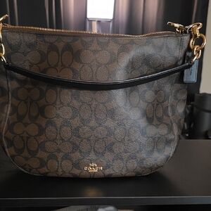 Coach Dark Brown Signature Shoulder Bag